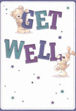 Overflowing with playful optimism, this get well card captures the warmth typical of greetings from West Green's favourite florists. Two lovable characters-a sweet teddy bear and a floppy-eared pup-brim with personality as they hold up the boldly lettered words, 'Get Well,' shaded in lively indigos and uplifting teals. Their soft, expressive features almost leap from the page, illuminated against a background of gentle cream, creating a welcoming, cheerful atmosphere. Sprinkled around them are twinkling stars in shades of blue and purple, adding a sense of magical encouragement, not unlike the small details that make local West Green bouquets so memorable. There is a tactile allure to the illustrated fur, suggesting the familiar comfort of a favourite childhood toy. The overall impression is one of lightness, reassurance, and heartfelt sincerity-a true emotional salve. Delivered with fresh flowers from a trusted West Green florist, this card is perfectly attuned to sending genuine comfort and kindness to anyone on the road to recovery, brightening even the rainiest Tottenham morning.
